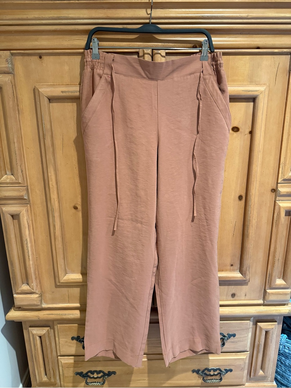 LOFT Wide-Leg Drawstring Pants — Dusty Rose NWT